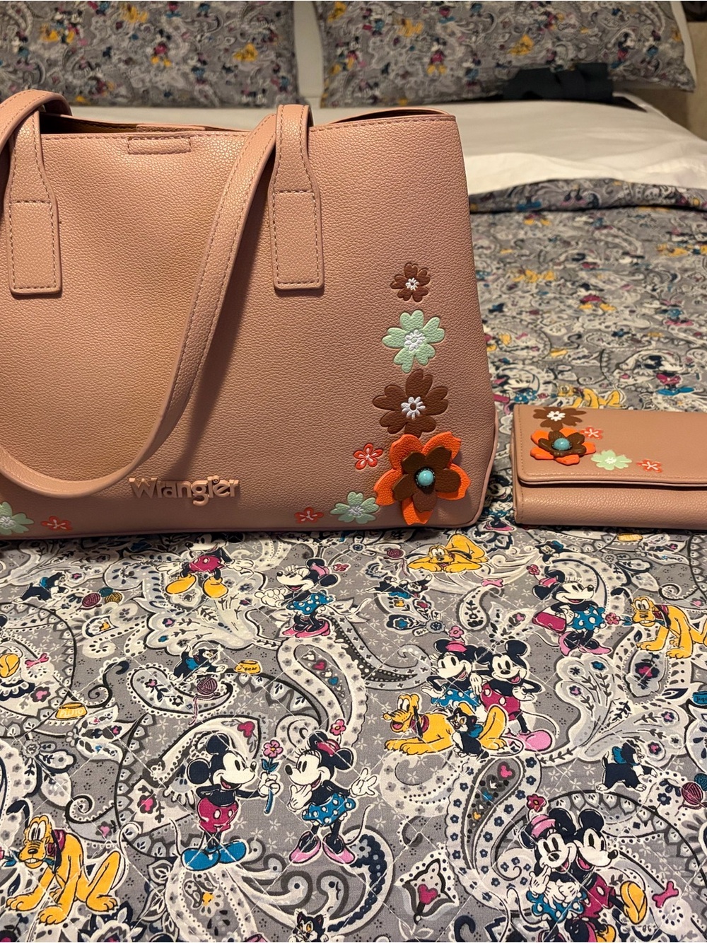Wrangler Pink Floral Tote Bag and Wallet